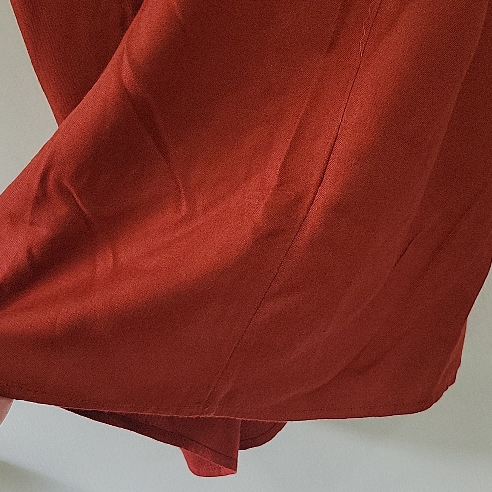SO Rust-Red Button Front Shirt Dress - Picture 4 of 6